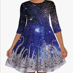 Girls’ Christmas Snowflake Dress Mommy & Me